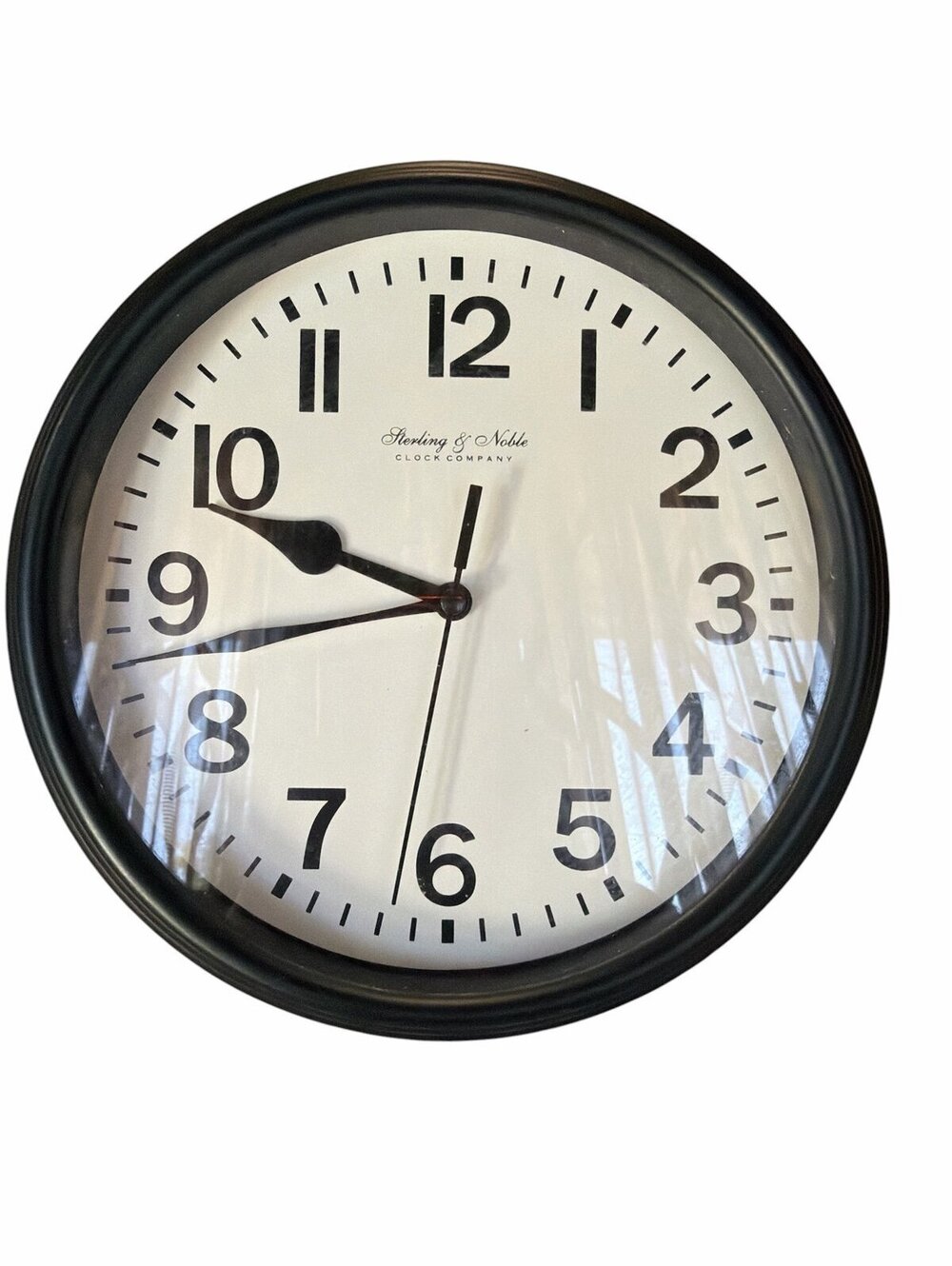 Clock black big numbers 8.5” diameter working